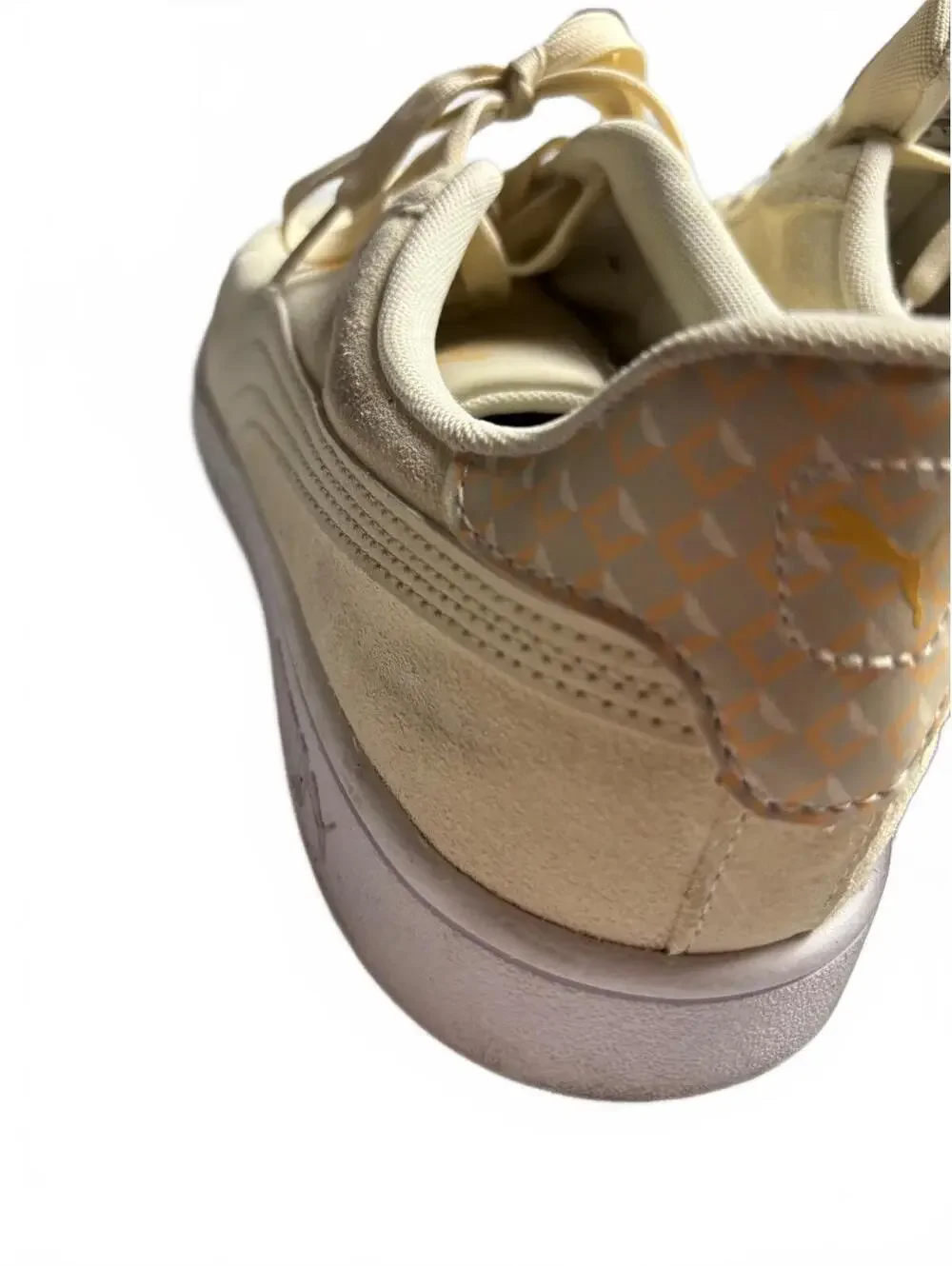 Puma Suede Classic Sneakers in Cream with Gold Logo